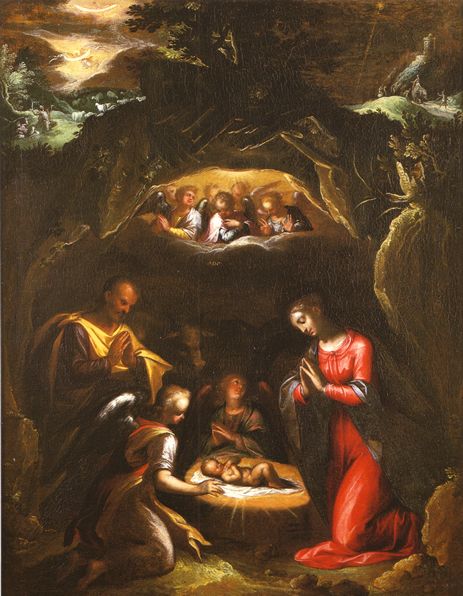 Nativité avec les anges
