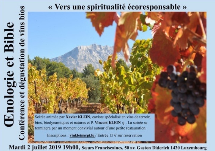 Vers une spiritualité éco-responsable conférence sur l’œnologie et la bible à Luxembourg