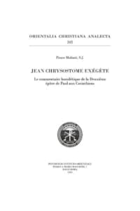 Jean Chrysostome exégète Pierre Molinié