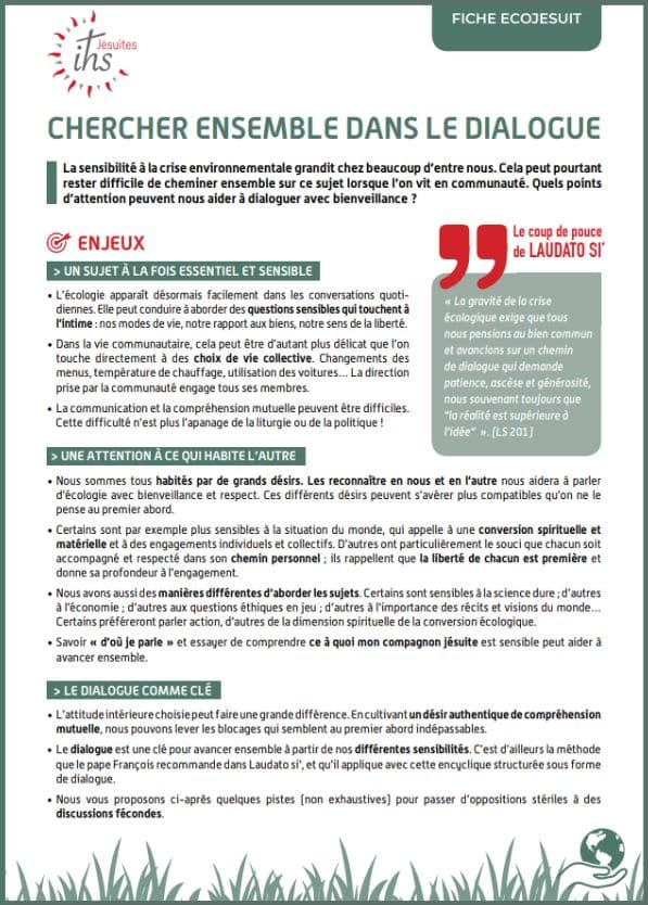 fiche ecojesuit - chercher ensemble dans le dialogue