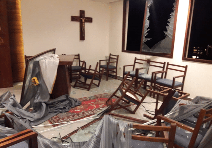 Notre chapelle à Beyrouth après l’explosion au port en août 2020