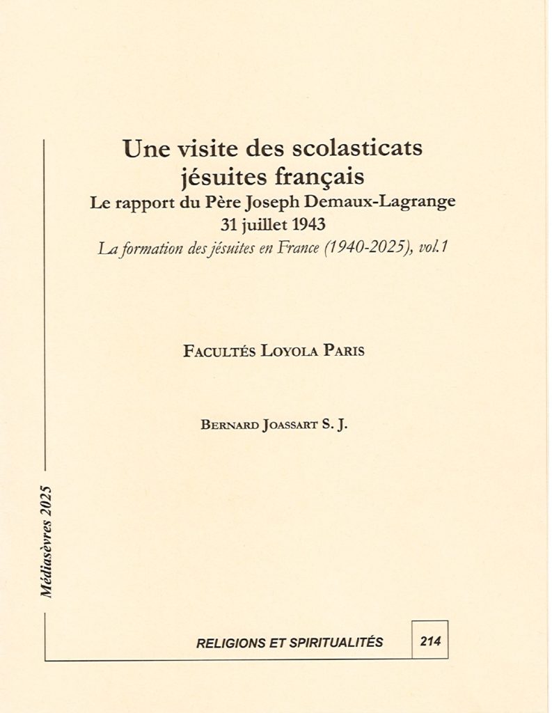 Une visite des scolasticats jésuites français – P. Bernard JOASSART sj